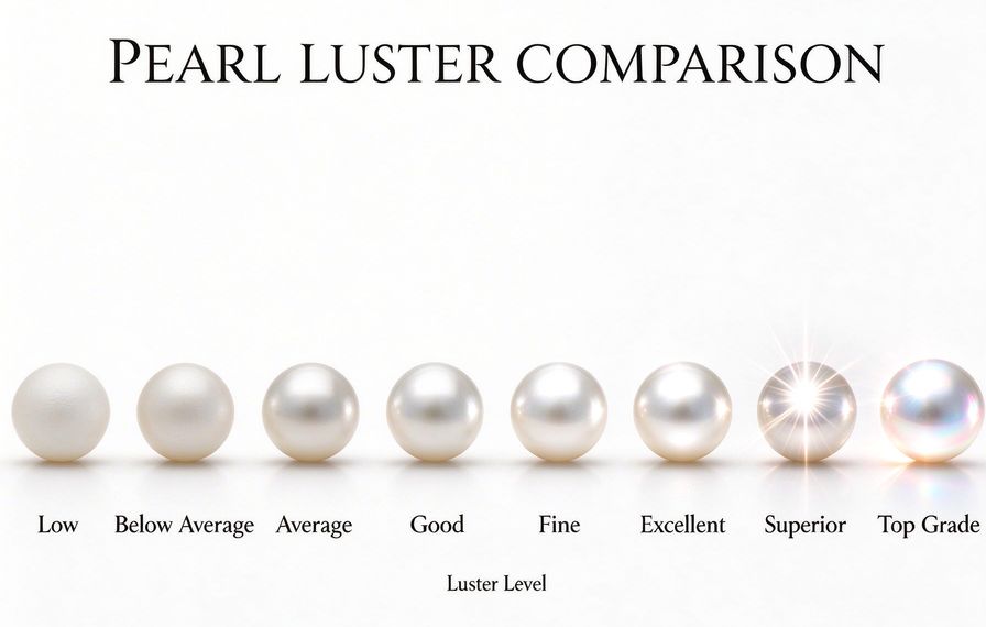 comparison of pearl luster from mirror like to dull