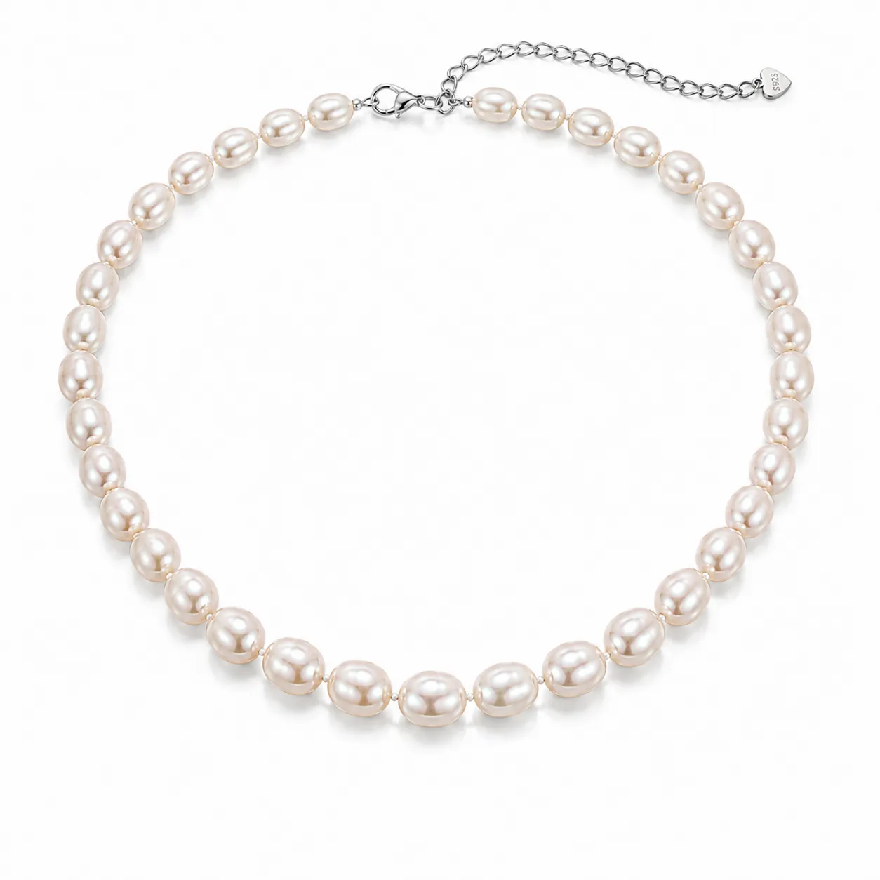 freshwater pearl necklace sterling silver